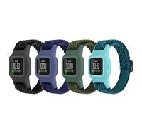 ESeekGo Elastic Bands Compatible with Garmin Vivofit Jr 3 Bands for Kids, Colorful Nylon Stretchy Solo Loop Straps with Protective Case Adjustable Replacement Bands Accessories for Girls Boys