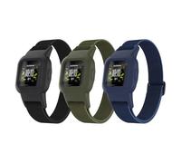 ESeekGo Elastic Bands Compatible with Garmin Vivofit Jr 3 - Colorful Nylon Stretchy Solo Loop Straps with Protective Case - Adjustable Replacement Bands for Girls and Boys