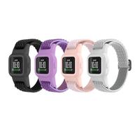 ESeekGo Elastic Bands Compatible with Garmin Vivofit Jr 3 for Kids, Colorful Nylon Stretchy Solo Loop Straps with Protective Case Adjustable Replacement Bands Accessories for Girls Boys