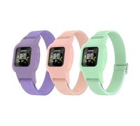 ESeekGo Stretchy Bands Compatible with Garmin Vivofit Jr 3, Colorful Nylon Elastic Bands with Protective Case, Adjustable Replacement Bands for Girls Boys
