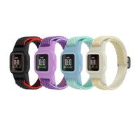 ESeekGo Stretchy Bands Compatible with Garmin Vivofit Jr 3, Colorful Nylon Elastic Bands with Protective Case, Adjustable Replacement Bands for Girls Boys