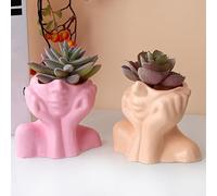 ESEENS Lady Face Bottle Succulent Mold Body Resin Casting Silicone Mold for Candle Home Decorate Making 3D Animal Clay