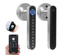Eseesmart Fingerprint Door Lock, Smart Door Handle Locks with Code App Control, Biometric Electronic Digital Keypad Bluetooth Lock Door for Bedroom Front Door Home Office Apartment