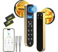 Eseesmart Fingerprint Door Lock with Screen, RFID Smart Door Handle Lock with Keypad Bluetooth Control, Biometric Digital Electronic Smart Locks for Bedroom Home Office Apartment