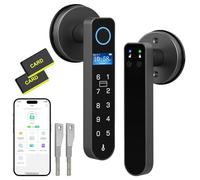 Eseesmart Fingerprint Door Lock with Screen, RFID Smart Door Handle Lock with Keypad Bluetooth Control, Code Door Lock Biometric Digital Electronic Smart Locks for Bedroom Home Office Apartment