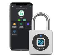 Eseesmart Fingerprint Gym Padlock Locker with Bluetooth APP, IP65 Waterproof Keyless Padlock Stainless Fingerprint Lock for Outdoor Fence Gate School Suitcases Locker Shed Garage - Sliver