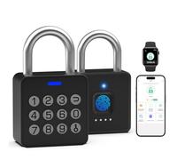 Eseesmart Fingerprint Lock with Code Keypad-Combination Fingerprint Padlock, Biometric Keyless Combo Lock with Bluetooth APP, Waterproof for Storage Unit Outdoor Fence Gate Shed Gym School Locker