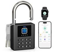 Eseesmart Fingerprint Locker Padlock - Smart Padlock with Key, Biometric Combo Lock with Padlock Bluetooth APP, Waterproof for Storage Unit Outdoor Fence Gate Shed Gym School Locker