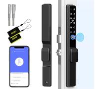 Eseesmart Sliding Door Lock, Smart Door Lock with Fingerprint RFID Keypad Bluetooth App Control, Electronic Biometric Digital Code Safety Patio Door for Aluminum Wooden Front Door Narrow Lock Frame