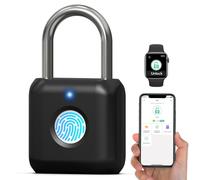 Eseesmart Small Fingerprint Padlock - APP Control,Gym Locker Lock,Keyless USB Charging Smart Lock for Gym Locker, Luggages & Suitcases