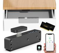 Eseesmart Smart Cupboard Lock, Child Locks for Kitchen Cupboards Hidden Bluetooth RFID Keyless Cabinet Locks Baby Proof Cupboard Locks for Liquor Cupboard File Locker Smart Lock - Black