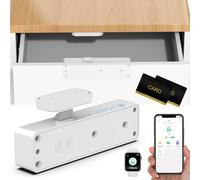 Eseesmart Smart Cupboard Lock, Child Locks for Kitchen Cupboards Hidden Bluetooth RFID Keyless Cabinet Locks Baby Proof Cupboard Locks for Liquor Cupboard File Locker Smart Lock - White