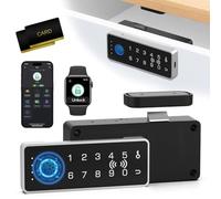 Eseesmart Smart RFID Fingerprint Lock - Cabinet Drawer Lock with Key Cards, Digital Electronic Biometric Bluetooth Child Safety Cabinet Code Lock Liquor File Desk Cupboard Kitchen Liquor Drawer