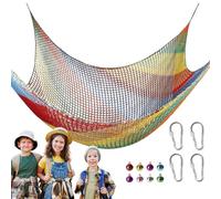 EsEico Cargo Nets for Kids - Backyard Climbing Net | Playground Climbing Cargo Net | Playground Net | Multicoloured Playground Net for Tree House, Obstacle Training Backyard