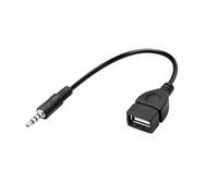 Esellertree AUX to USB Adapter,3.5mm Male AUX Audio Jack Plug to USB 2.0A Female Jack OTG Cord Converter Lead Adapter Cable Cord for Car Aux Port - (Car Need Decoding Function) - (Black)