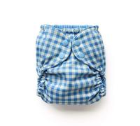 Esembly Cloth Diaper Outer - Waterproof Fabric Cover and Reusable Swim Nappy Breathable Layer Over Absorbent Interior for Fade Proof Nappies Size 2 (18-35 lbs), Gingham
