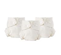 Esembly Cloth Nappy Inner, Trim-Fitting, Certified Organic Cotton, Reusable and Absorbent Leak-Proof Inserts with Poppers for Eco-Friendly Nappying, 3-Pack Size 1 (7-17lbs)