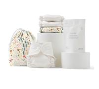 Esembly Try-It Kit Cloth Nappy Starter Set with Organic Cotton Diapers, Waterproof Nappy Cover, Wet Bag and Detergent, Fantastic Mushrooms, Size 2 (18-35lbs)