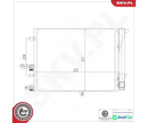 ESEN SKV AIR CONDITIONING CONDENSER 86SKV626 FOR HYUNDAI