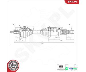ESEN SKV DRIVE SHAFT 40SKV072 FOR VOLVO