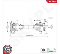 ESEN SKV DRIVE SHAFT 40SKV168 FOR AUDI VW