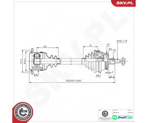 ESEN SKV DRIVE SHAFT 40SKV168 FOR AUDI VW