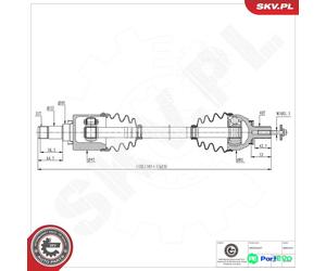 ESEN SKV DRIVE SHAFT 40SKV212 FOR FORD