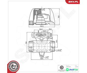 ESEN SKV LEFT ENGINE MOUNTING 75SKV541 FOR AUDI VW