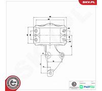 ESEN SKV RIGHT ENGINE MOUNTING 75SKV070 FOR PEUGEOT