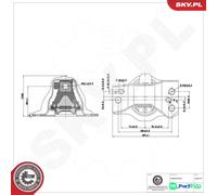 ESEN SKV RIGHT ENGINE MOUNTING 75SKV373 FOR RENAULT DACIA