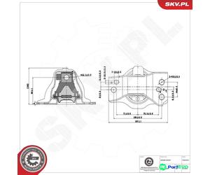 ESEN SKV RIGHT ENGINE MOUNTING 75SKV373 FOR RENAULT DACIA