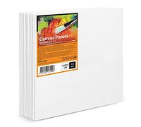ESENG® Canvas Panel, 50 x 50 cm, 100% Cotton, 4 mm Thick, 280 g/m², Canvas Panel Set for Acrylic Paints, Oil Paints