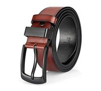 EsengNoyi Brown Leather Belt for Men, Mens Casual Belts for Jeans with Single Prong Buckle (Brown, XL - waist 40"-43")