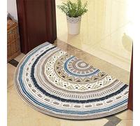 Eseriallen Half Round Door Mat Indoor Entrance Washable Half Circle Area Rugs Boho Mandala Non Slip Grey green light luxury F (2) 40cm X 60cm