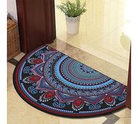 Eseriallen Half Round Door Mat Indoor Entrance Washable Half Circle Area Rugs Boho Mandala Non Slip Blue purple semicircle 4 80cm X 160cm