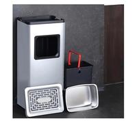 ESESE Countertop Flap Lid Trash Bin，Embedded Stainless Steel Garbage Can, Round Opening Kitchen with Flip Cover, Built-In Bin, Waste Basket(Silver,31 * 23.5 * 74.5cm)