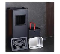 ESESE Countertop Flap Lid Trash Bin，Embedded Stainless Steel Garbage Can, Round Opening Kitchen with Flip Cover, Built-In Bin, Waste Basket(Black,31 * 23.5 * 74.5cm)