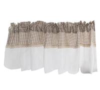 ESESE Short Curtain Tier,Sheer Valance,Kitchen Hollow Crochet Lace Tassel Rural Style Bistro Rod Pocket(W x H 300 x 50cm)