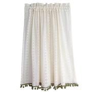 ESESE Short Curtain Tier,Sheer Valance,Window Curtains,Kitchen Cafe Crochet Lace Geometric Pattern Elegant Country Style(W x H 80x40cm)