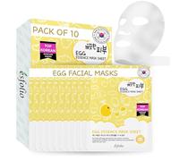 Esfolio Pure Skin Essence Full Facial Mask Sheet Hydration Nourishment Rejuvenation Egg Yolk (Pack of 10) …