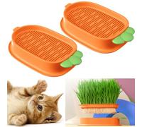 Esforzarse 2 Pieces Catnip Planter, Growing Hydroponic Chewing Plants, Germination Grass Tray for Cats, Suitable for All Cats, Growing Organic Catnip