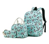 Esfoxes School Backpack for Girls, Kids Teens School Bags Bookbags Set with Lunch Bag Pencil Bag, Panda, Classic