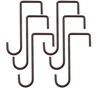 ESFUN 6 Pack 2 x 6 inch Fence Hooks Patio Hooks Brown Powder Coated Steel Hangers fits Easily for Vinyl Fences Indoor & Outdoor Hanging Lights, Plants & Planters, Bird Feeder, Pool Equipment