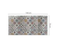 ESG Glass Table Top Protector 4mm Thick Toughened Mosaic Pattern With Ornaments
