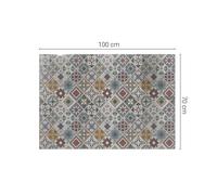 ESG Glass Table Top Protector 4mm Thick Toughened Mosaic Pattern With Ornaments