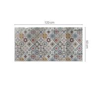 ESG Glass Table Top Protector 4mm Thick Toughened Mosaic Pattern With Ornaments