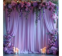 ESGOTBME 10ft x 10ft Lavender Backdrop Curtains for Party Valentine's Day Arch Stage Wedding Ceremony Curtains Fabric Photography Backdrop for Baby Showers Home Decoration, 5ft x 10ft, 2 Panels