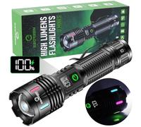 Esgreen Rechargeable Flashlights High Lumens 10000 Single 2 Modes, Super Bright LED Flashlight USB C Long Distance 3280ft, Powerful Long Lasting 10H Heavy Duty Strong Flash Light for Camping Hiking