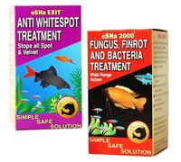 Esha 2000 and Esha Exit Fungus Whitespot Aquarium Fish Treatment Finrot Bacteria Dropsy