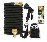 Eshaal Essentials 50FT Expandable Garden Hose Pipe - Heavy Duty Flexible Kink-Free Water Hose with Multi-Function High-Pressure Spray Gun, Leakproof Durable Lightweight Hose for Gardening, Car Washing